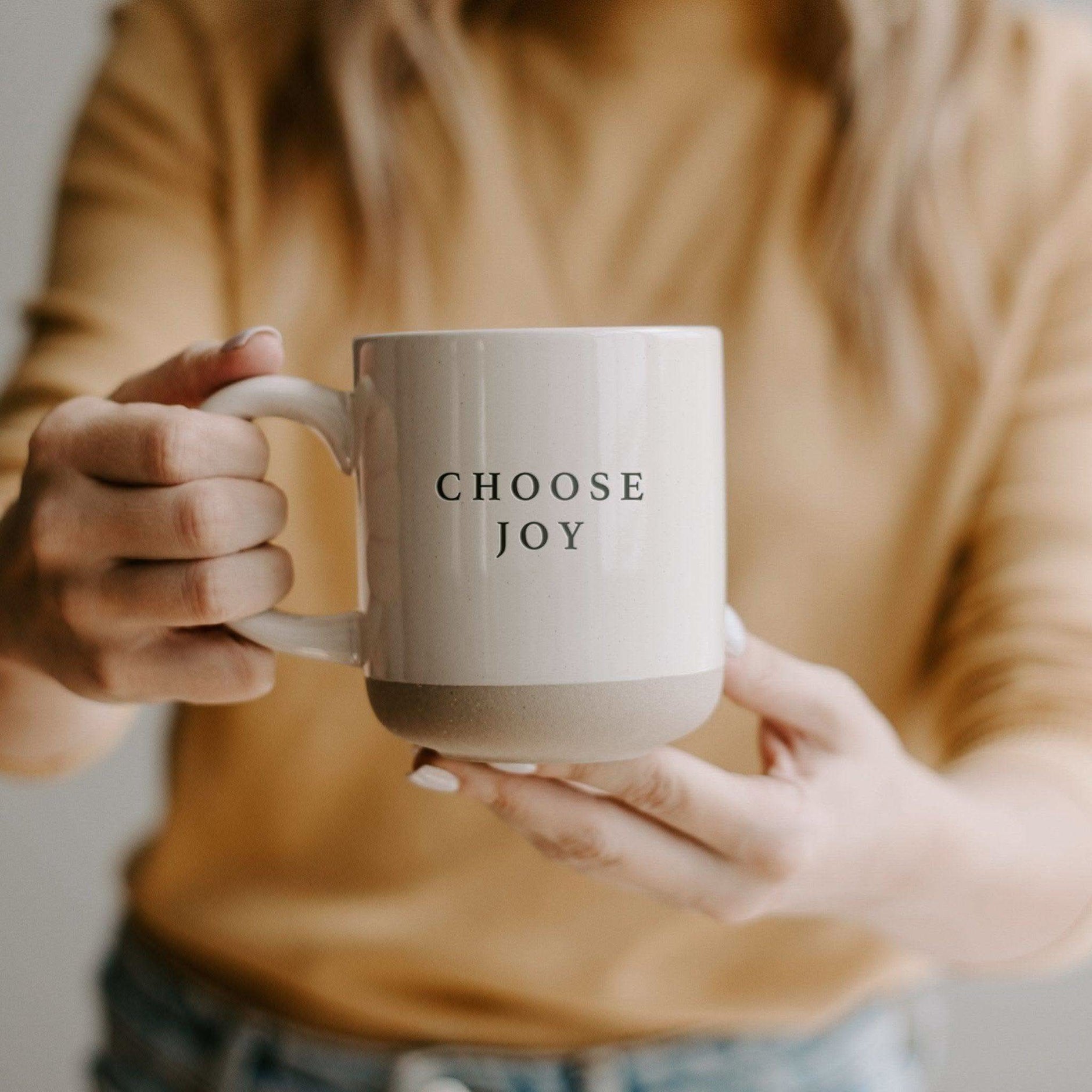 Choose Joy 14oz. Stoneware Coffee Mug - SwagglyLife Home & Fashion